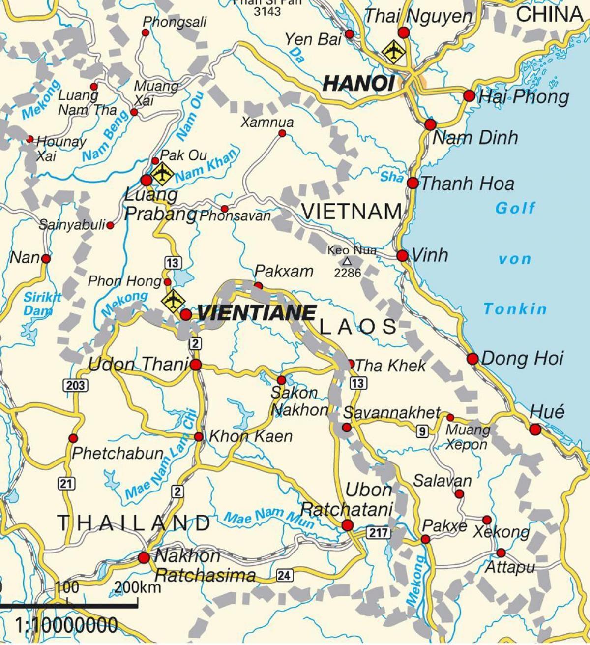 机场在老挝地图