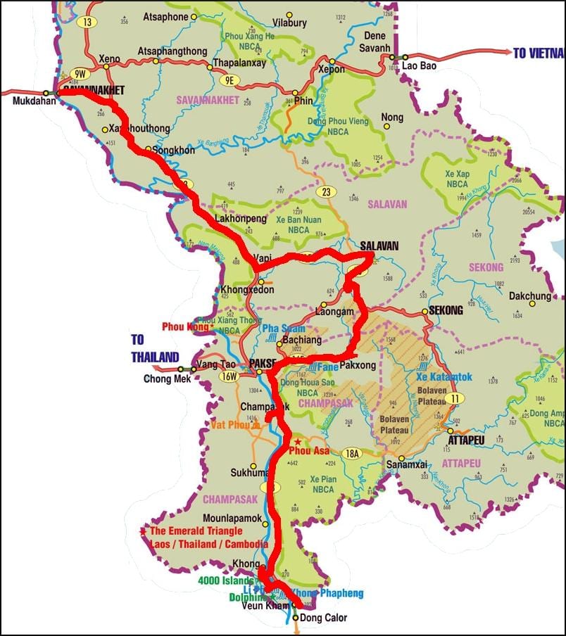 地图沙湾拿吉老挝