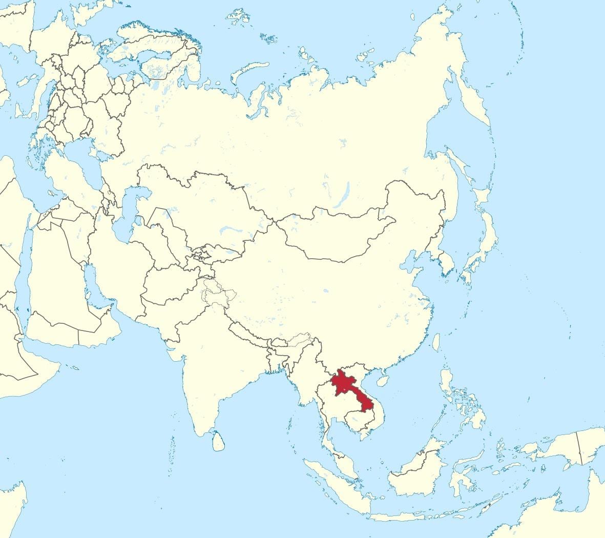 地图老挝亚