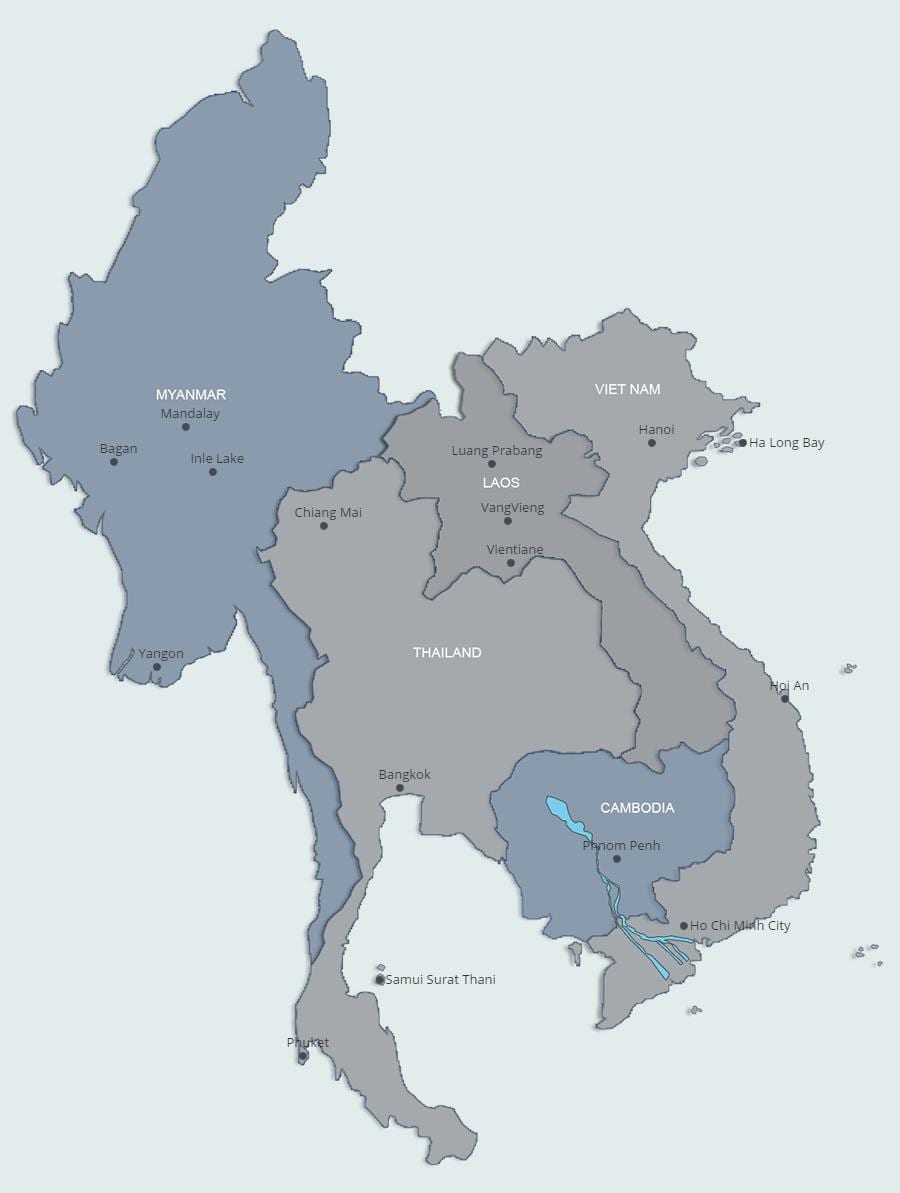 地图老挝北部