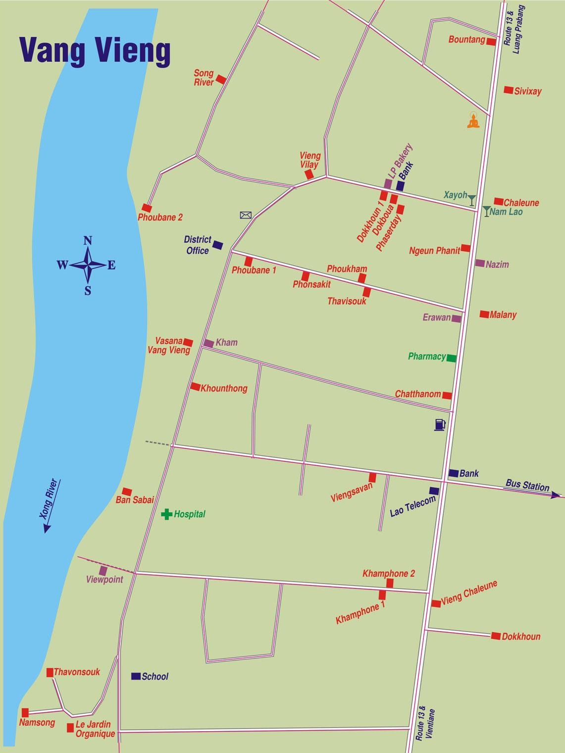 地图vang vieng老挝