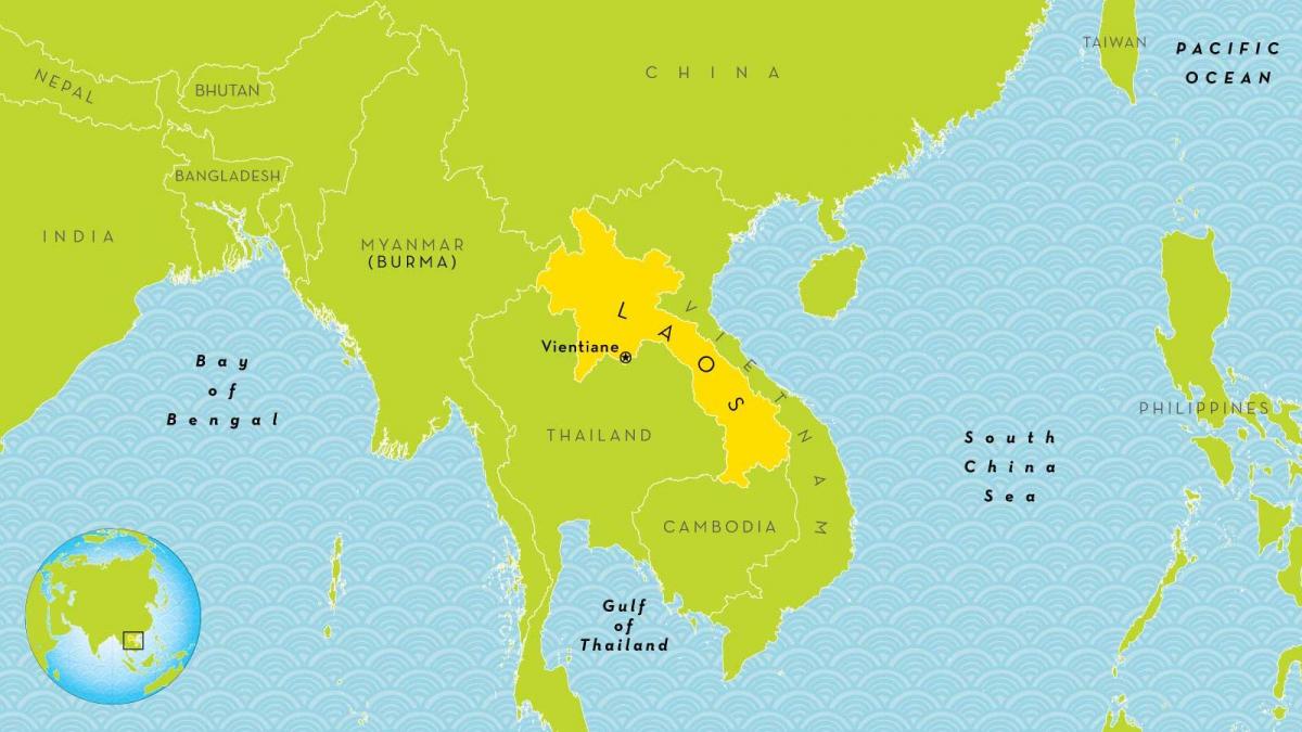 老挝在世界地图上的位置