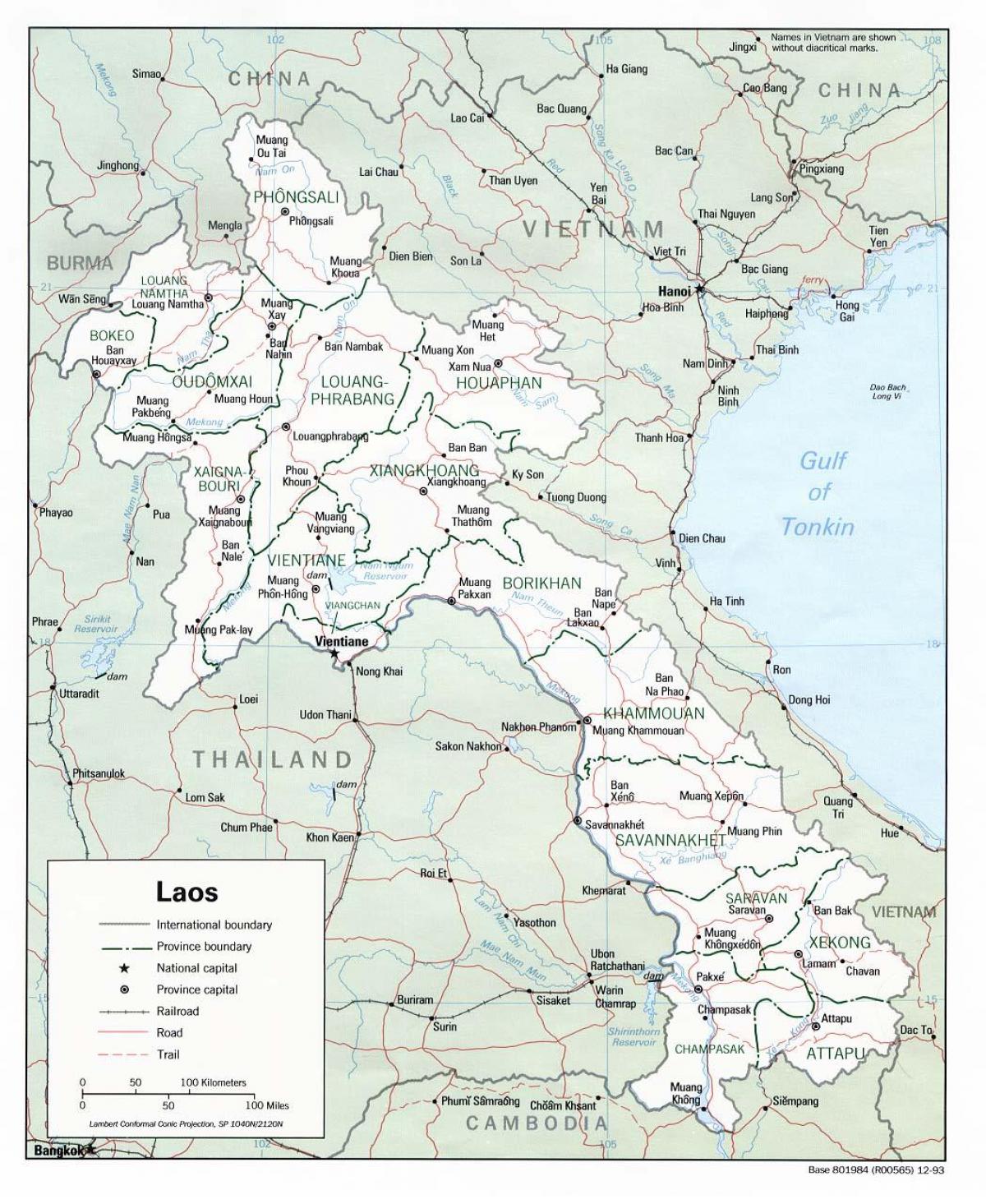 老挝地图与城市