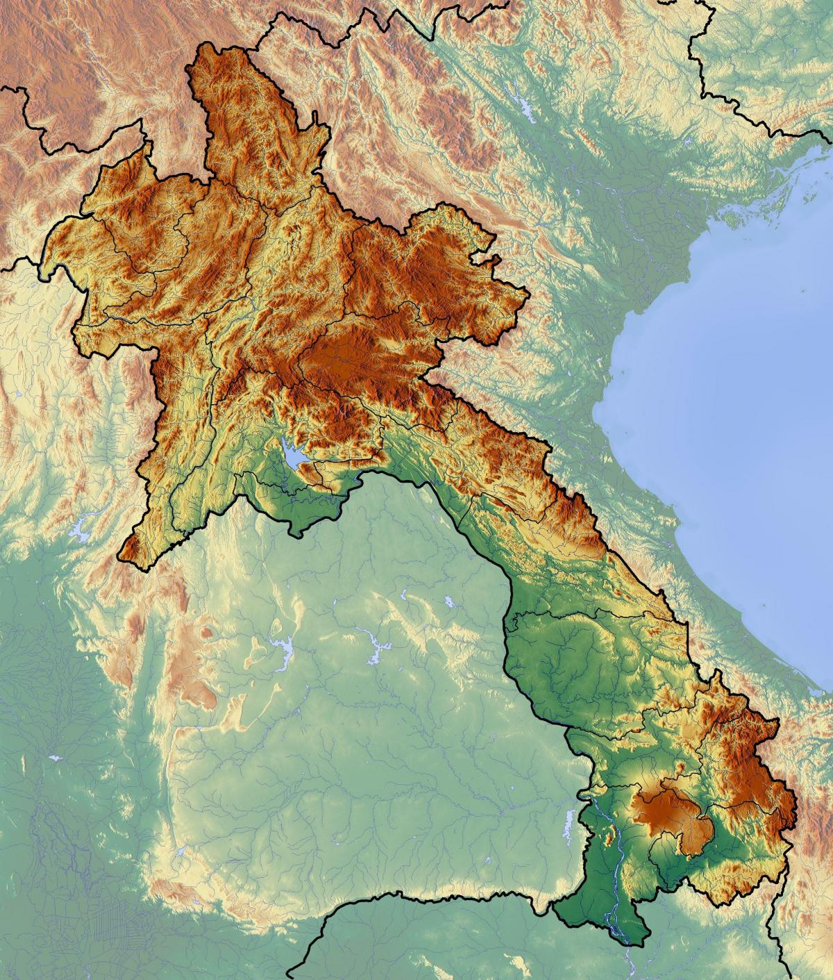 地图老挝地形
