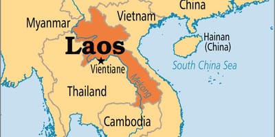 老挝国家在世界地图