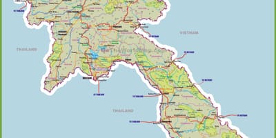 老挝旅游景点地图