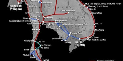 老挝铁路地图