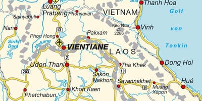 机场在老挝地图