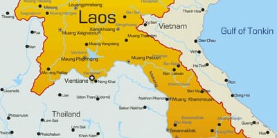 地图上的雪峰老挝