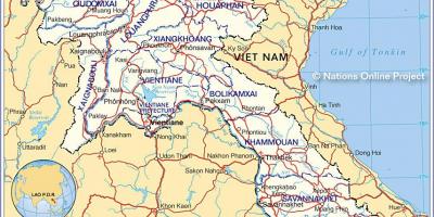 地图和老挝周边国家